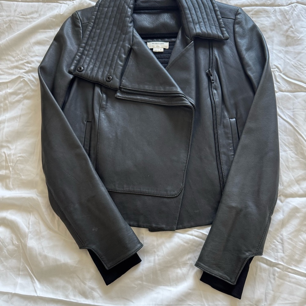 Helmut Lang Charcoal Leather Jacket
